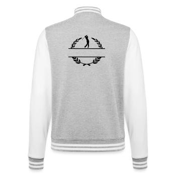 Golfeur en monogramme de couronne de laurier - Veste Teddy - gris chiné / blanc - Dos - Marisol (170cm)