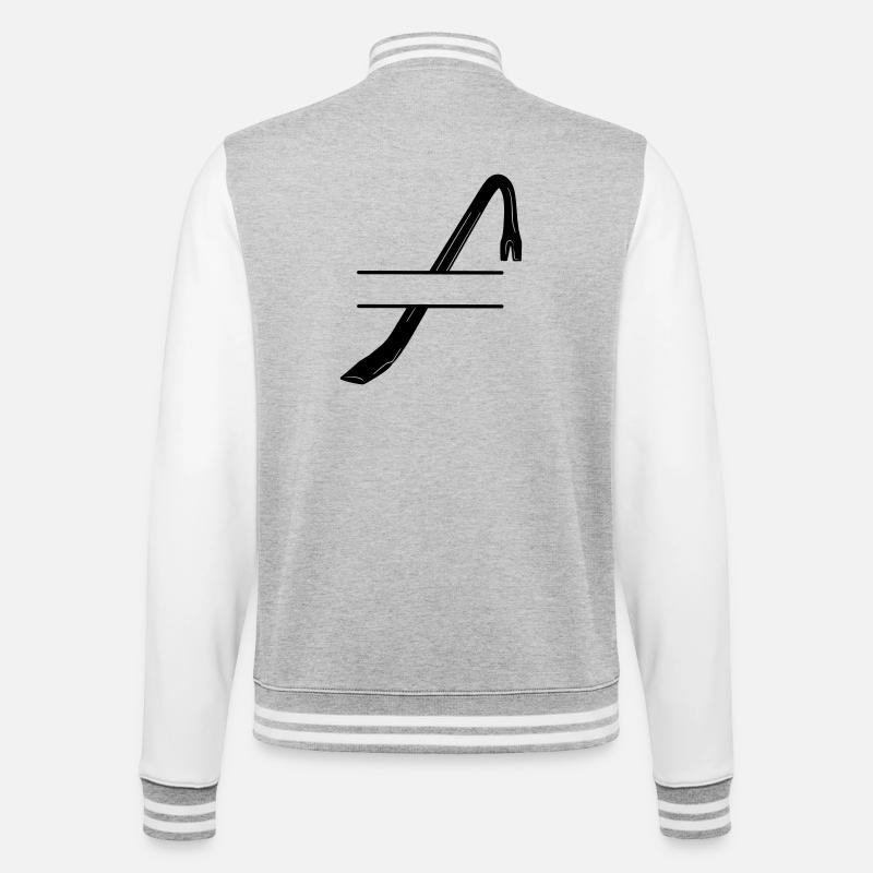 Einbruchslogo Brechstange oder Brechstange - College-Sweatjacke - Grau meliert/Weiß