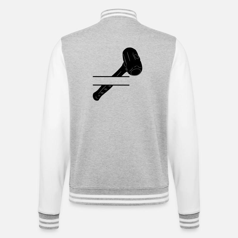 Hammermonogramm zum Abbruch - College-Sweatjacke - Grau meliert/Weiß