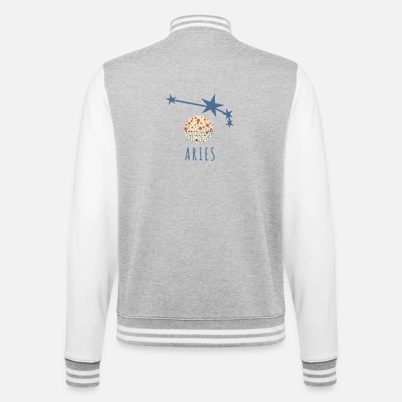 Das Sternbild Widder - College-Sweatjacke - Grau meliert/Weiß