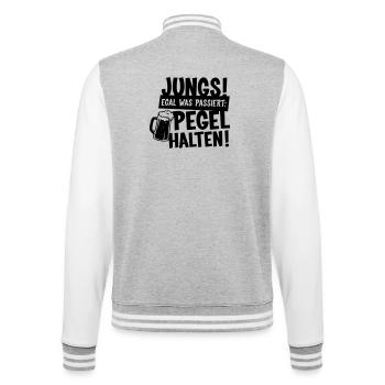 Jungs Pegel halten Sauftour - College-Sweatjacke - Grau meliert/Weiß - Hinten - Marisol (170cm)