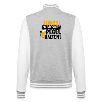 Jungs Pegel halten Party - College-Sweatjacke - Grau meliert/Weiß - Hinten - Marisol (170cm)