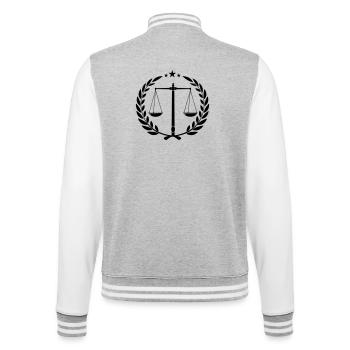 Balance en couronne de laurier et trois petits astérisques - Veste Teddy - gris chiné / blanc - Dos - Marisol (170cm)