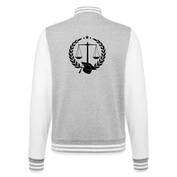 Schuppen gerade im Lorbeerkranz - College-Sweatjacke - Grau meliert/Weiß - Hinten - Marisol (170cm)