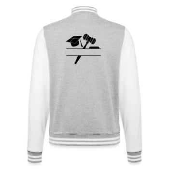 Monogramme juge avocat - Veste Teddy - gris chiné / blanc - Dos - Marisol (170cm)
