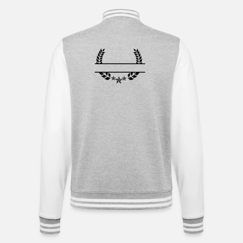 Laurel wreath monogram three stars - College Sweat Jacket - heather grey/white