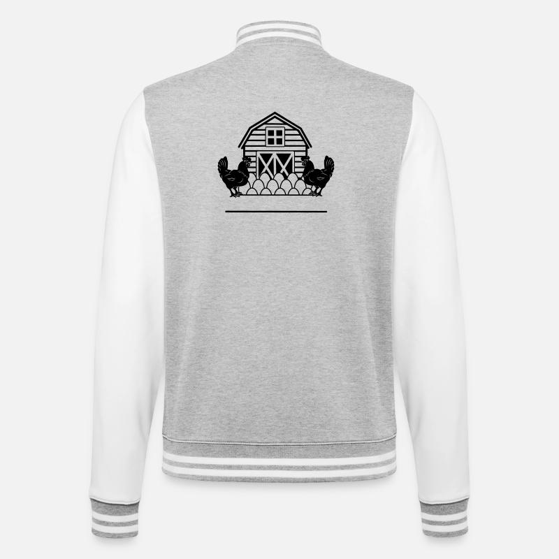 Poulets ferme noire - Veste Teddy - gris chiné / blanc