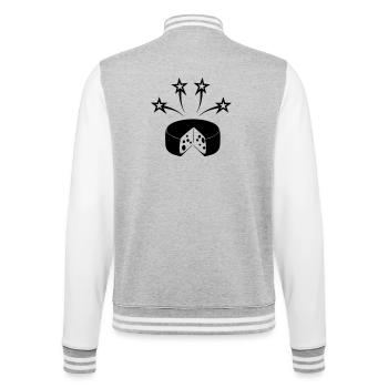 Käse mit vier Sternen - College-Sweatjacke - Grau meliert/Weiß - Hinten - Marisol (170cm)