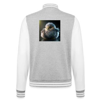Foto Makro Kreatur 10 - College-Sweatjacke - Grau meliert/Weiß - Hinten - Marisol (170cm)