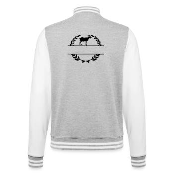 Ziegenkäse Monogramm Lorbeerkranz - College-Sweatjacke - Grau meliert/Weiß - Hinten - Marisol (170cm)