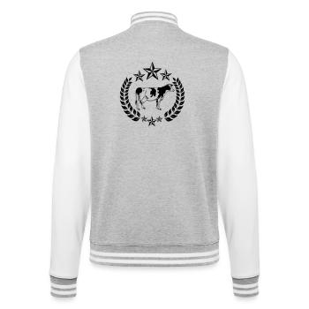 Cow three stars - College Sweat Jacket - heather grey/white - Back - Marisol (170cm)
