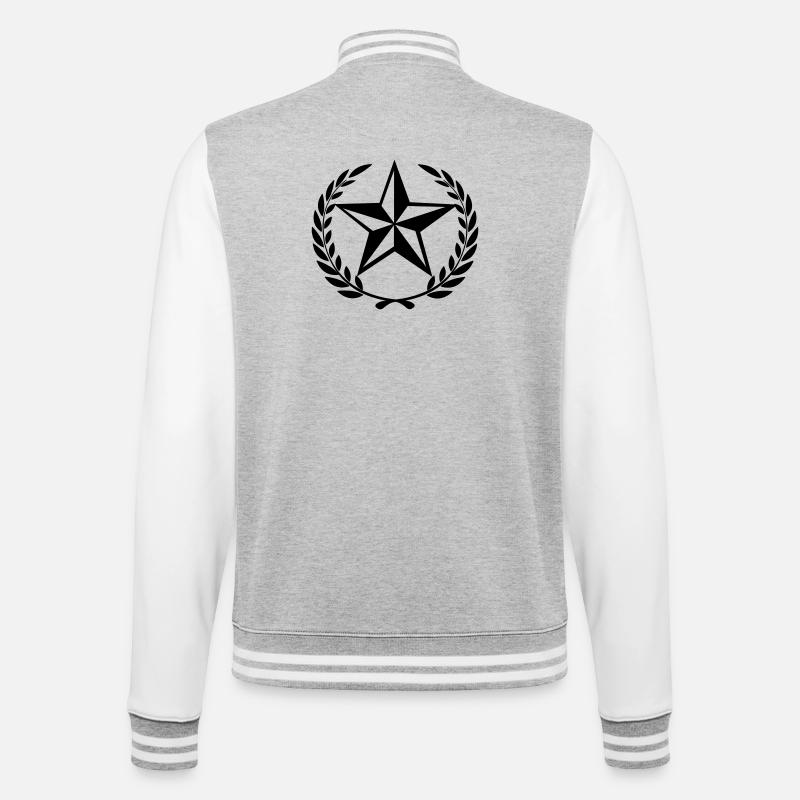 Étoile en couronne de laurier - Veste Teddy - gris chiné / blanc