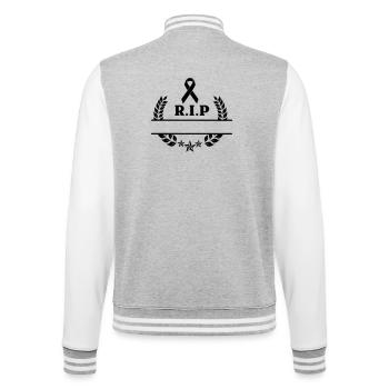 Ruhe in Frieden Logo Lorbeerkranz - College-Sweatjacke - Grau meliert/Weiß - Hinten - Marisol (170cm)