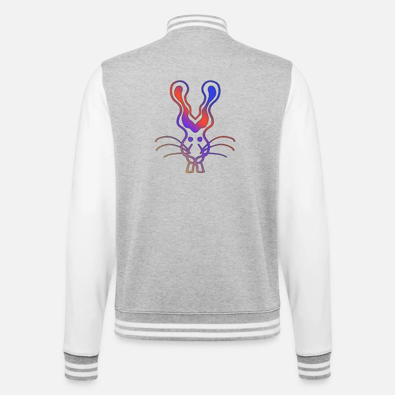 Angry Rabbit - College-Sweatjacke - Grau meliert/Weiß