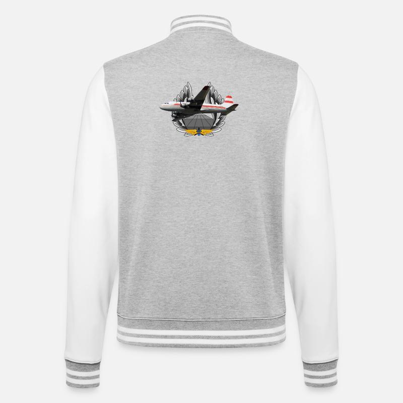 DC-4 - College-Sweatjacke - Grau meliert/Weiß