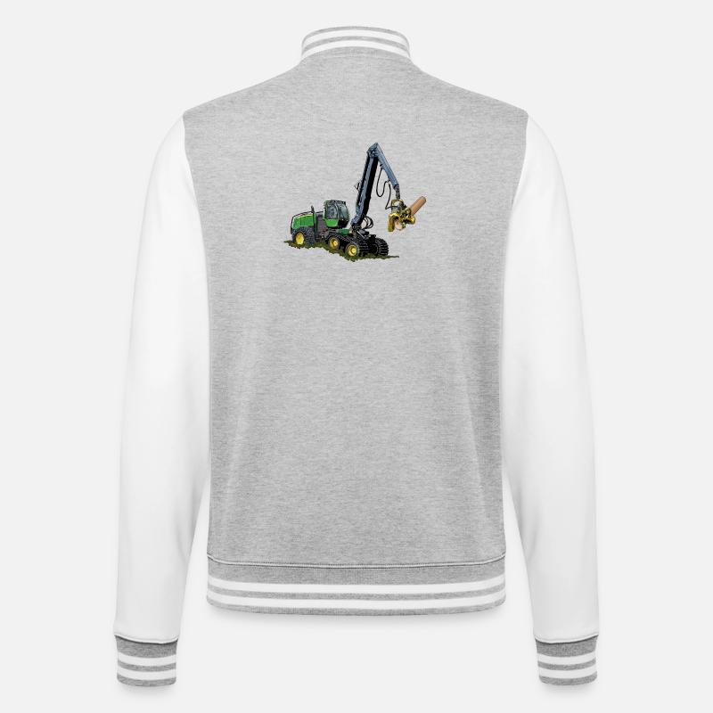 Harvester, Timber Harvester - College Sweat Jacket - heather grey/white