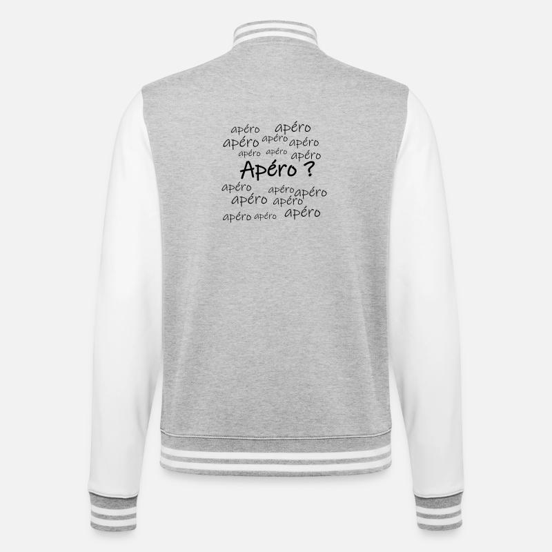 Apéro ? - Veste Teddy - gris chiné / blanc