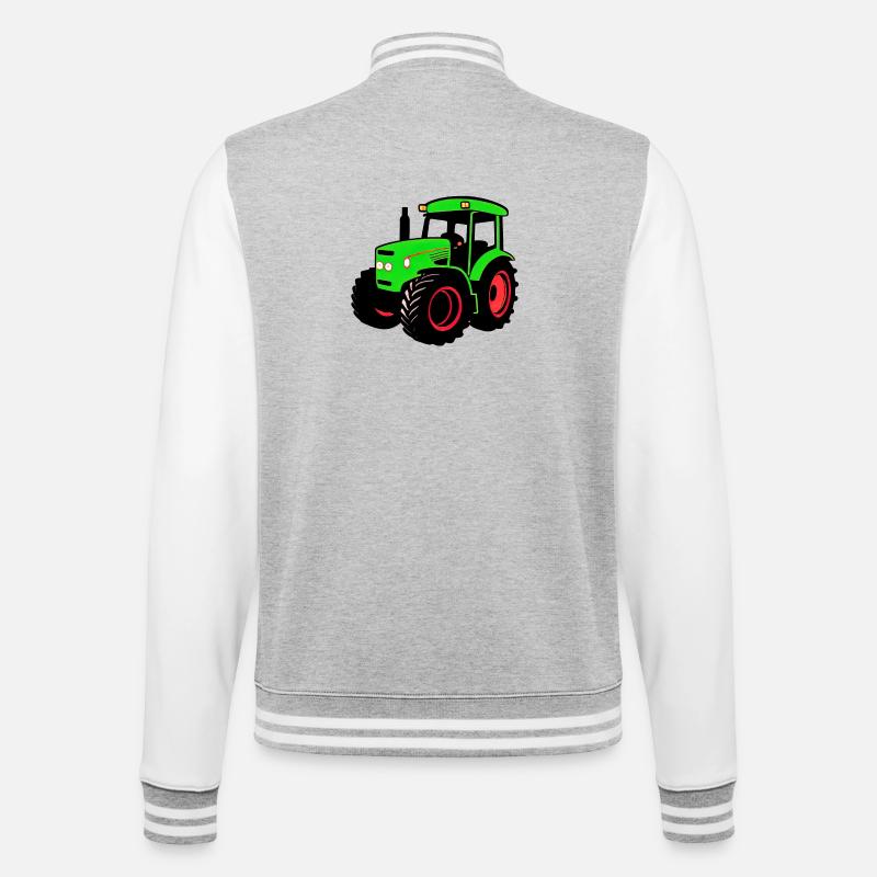 Traktor - College-Sweatjacke - Grau meliert/Weiß