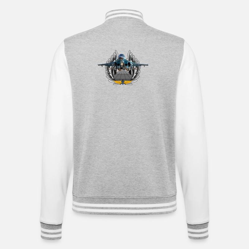 Su-34 - College-Sweatjacke - Grau meliert/Weiß