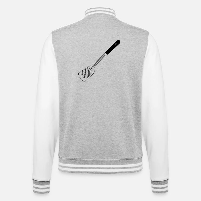 Kitchen utensils baking shovel - College Sweat Jacket - heather grey/white