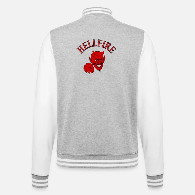 Devil, Satan, Devil, Hellfire - College Sweat Jacket - heather grey/white
