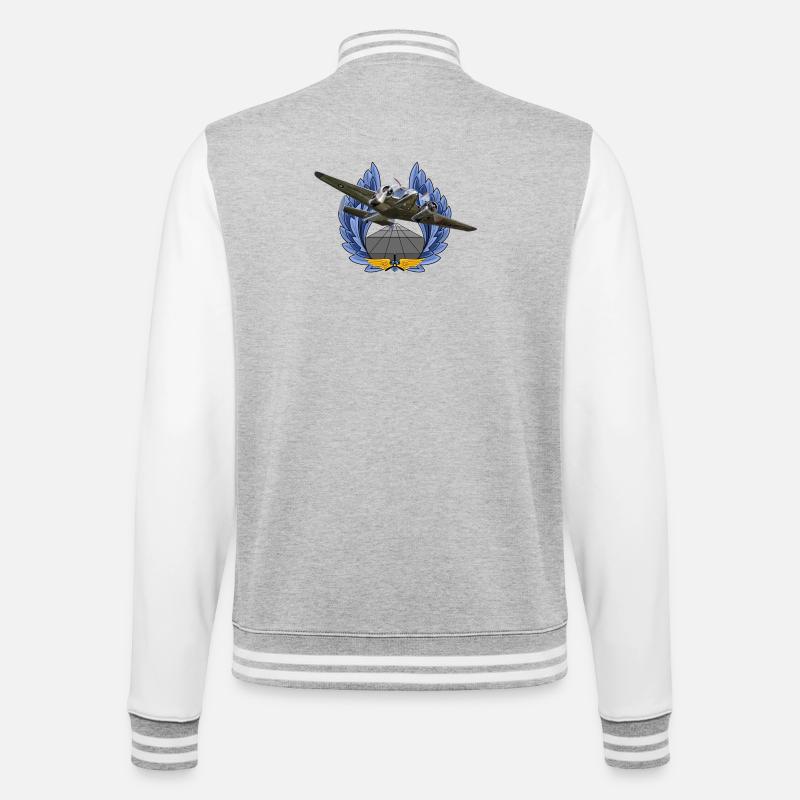 Beechcraft Model 18 - College-Sweatjacke - Grau meliert/Weiß