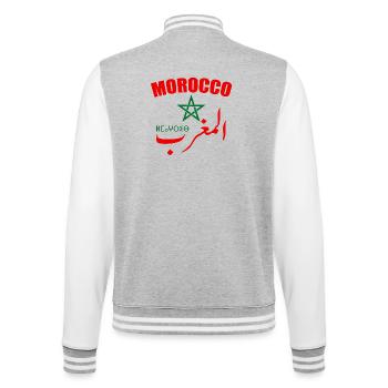 Morocco national football team - College Sweat Jacket - heather grey/white - Back - Marisol (170cm)