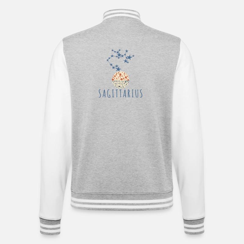 Das Sternbild Schütze - College-Sweatjacke - Grau meliert/Weiß