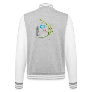 love Liebe Blumenranke - College-Sweatjacke - Grau meliert/Weiß - Hinten - Marisol (170cm)