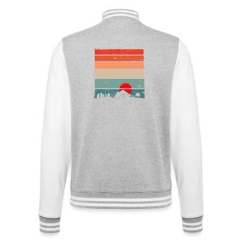 Sonnenuntergang Torii Skyline - College-Sweatjacke - Grau meliert/Weiß - Hinten - Marisol (170cm)