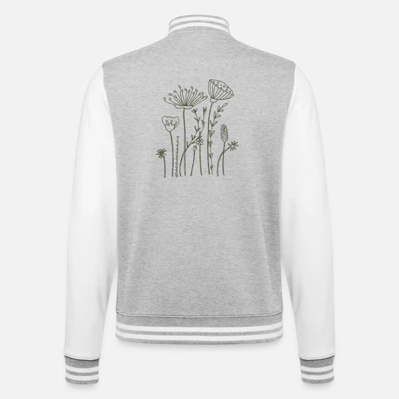 Fleurs séchées - Veste Teddy - gris chiné / blanc