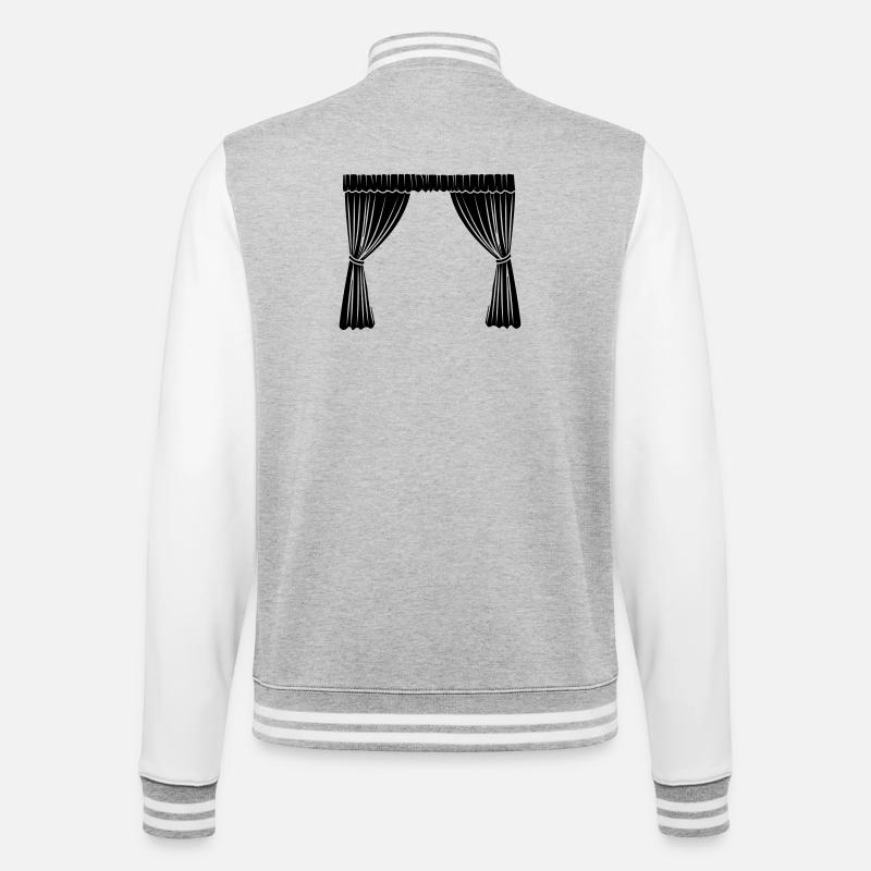 Logo der Vorhänge - College-Sweatjacke - Grau meliert/Weiß