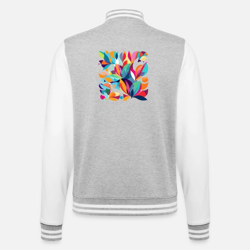 Danse des fleurs - Veste Teddy - gris chiné / blanc