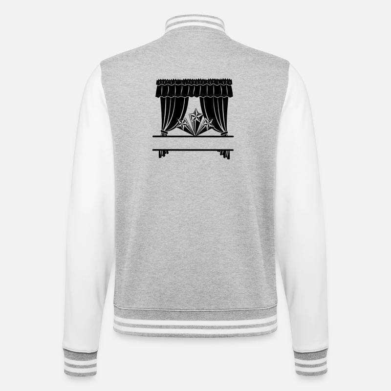 Curtains theater star with name bar - College Sweat Jacket - heather grey/white
