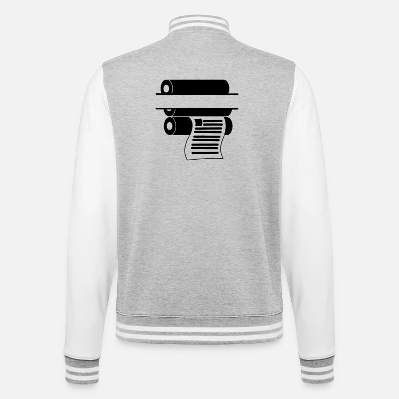 Logo drucken 2 - College-Sweatjacke - Grau meliert/Weiß