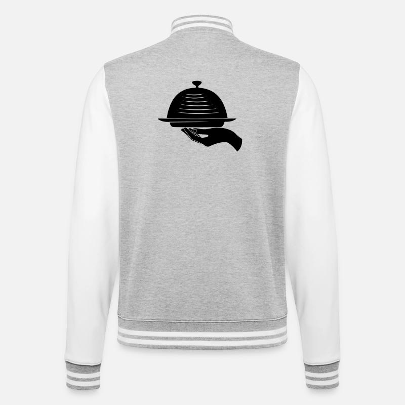 Main de serveur avec repas - Veste Teddy - gris chiné / blanc