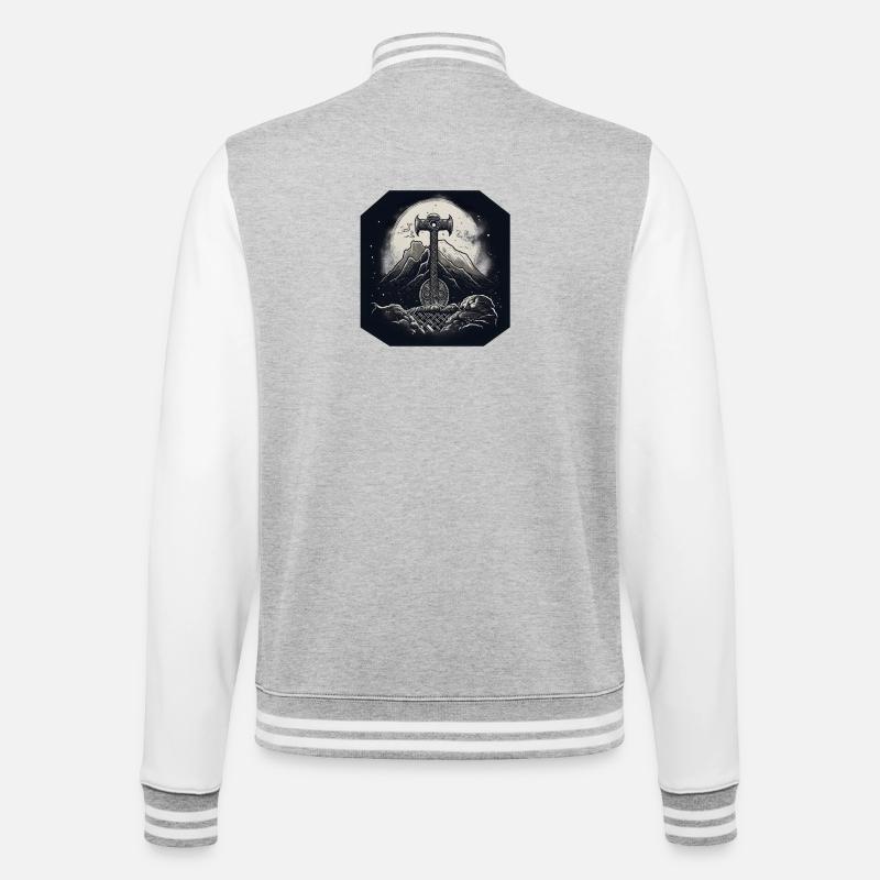 Mjölnir - College Sweat Jacket - heather grey/white
