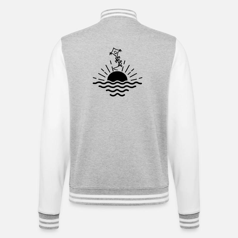 Cerf-volant au coucher du soleil - Veste Teddy - gris chiné / blanc