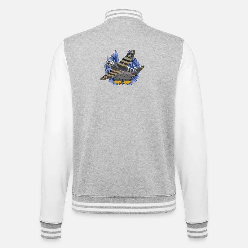 P-47 Thunderbolt - Veste Teddy - gris chiné / blanc