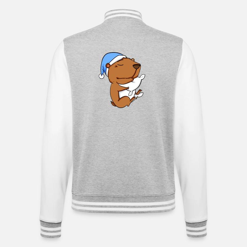 Capybara Wasserschwein - College Sweat Jacket - heather grey/white
