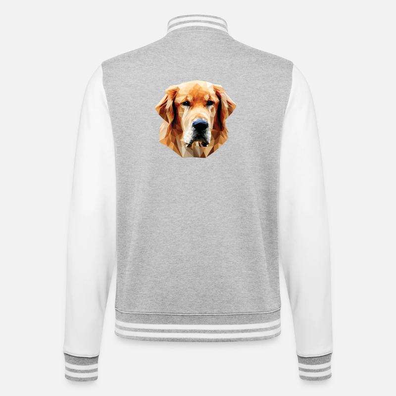 Polygone de chien Labrabor - Veste Teddy - gris chiné / blanc