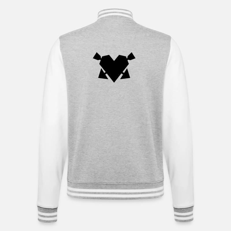 Cœur avec flèches - Veste Teddy - gris chiné / blanc