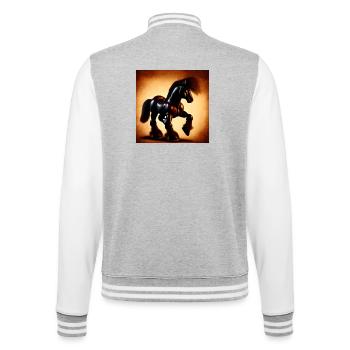 Heavy Metal - College Sweat Jacket - heather grey/white - Back - Marisol (170cm)
