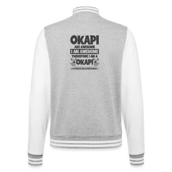 Okapi Design - College Sweat Jacket - heather grey/white - Back - Marisol (170cm)