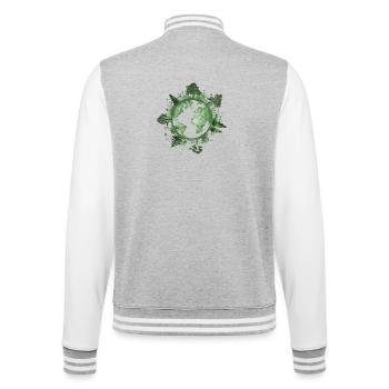 World Earth Day, Climate Protection, Planet, Environment - College Sweat Jacket - heather grey/white - Back - Marisol (170cm)