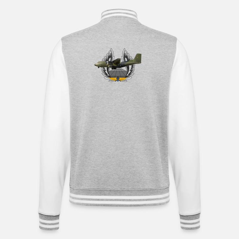 C-160 Transall - College-Sweatjacke - Grau meliert/Weiß