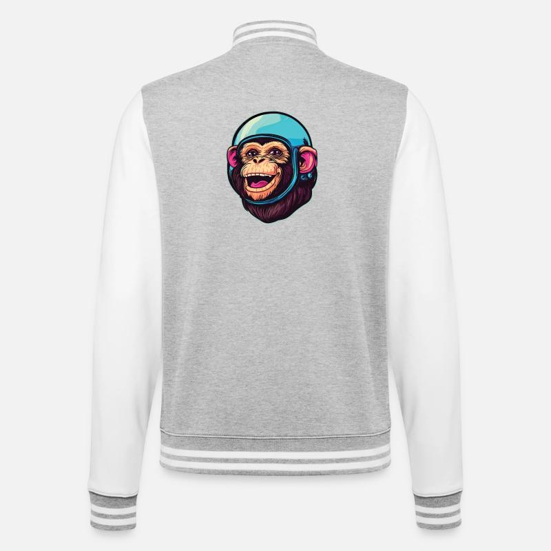 Singe de l’espace - Veste Teddy - gris chiné / blanc