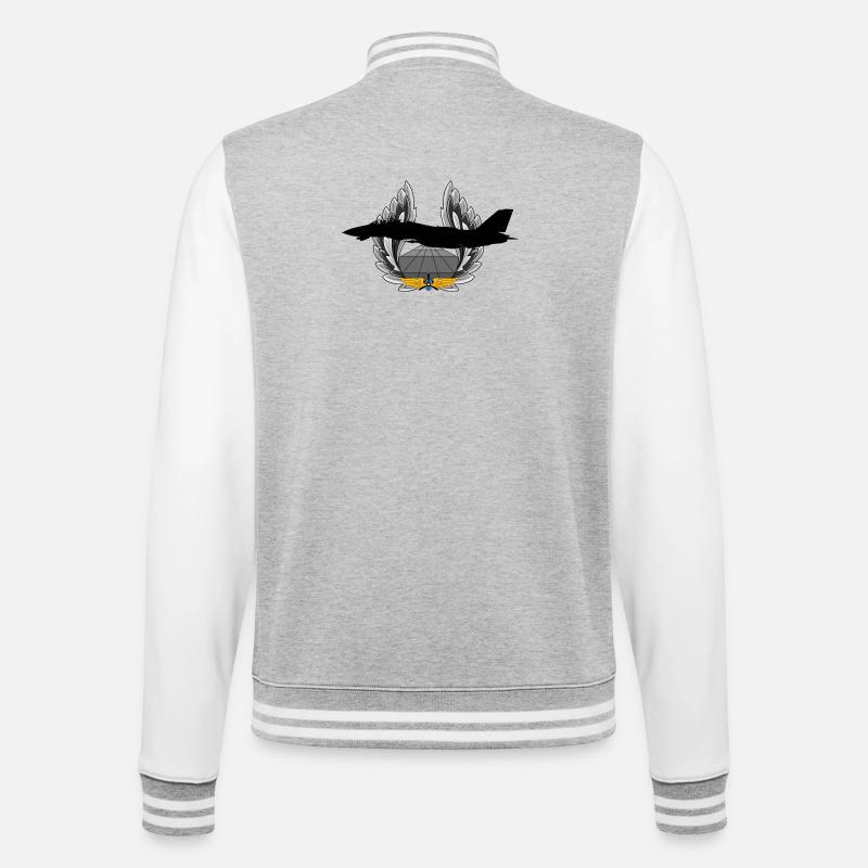 F-14 Tomcat - Veste Teddy - gris chiné / blanc