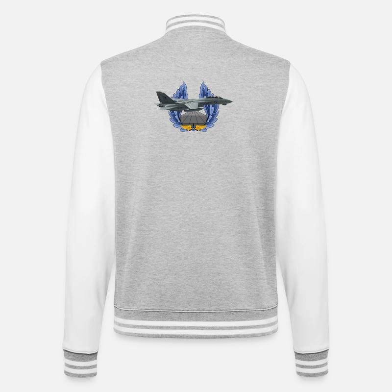 F-14 Tomcat - Veste Teddy - gris chiné / blanc