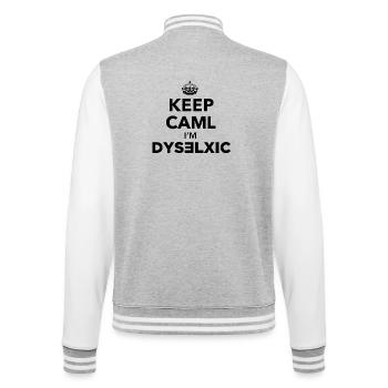 Keep Calm dislexic - Veste Teddy - gris chiné / blanc - Dos - Marisol (170cm)